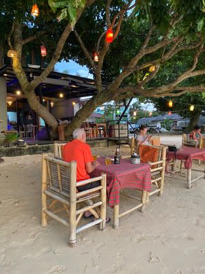 Beachfront setting at Rimlay Restaurant in Krabi