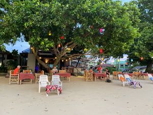 Beachfront setting at Rimlay Restaurant in Krabi