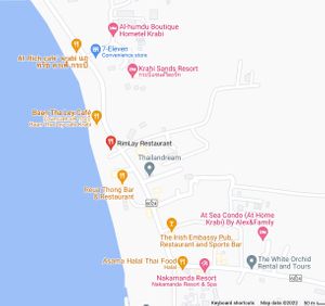 Correct location of restaurant  at Rimlay Restaurant in Krabi