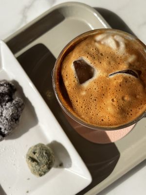 Peanut crunch latte - almond milk  at MEPLACE - 미플레이스 in Seoul