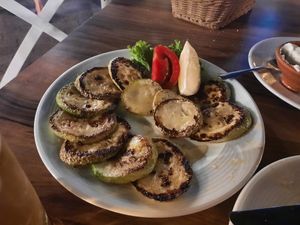 Grilled zuchini at Belvedere in Ohrid