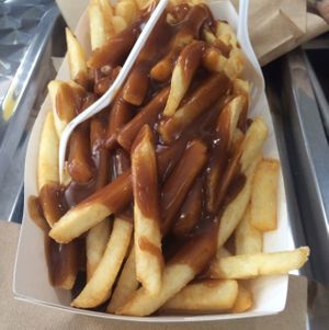 chips with gravy at 5 Dogs in Fortitude Valley
