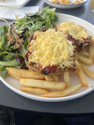 Mushroom Parmi.   at The Beach House in Blackmans Bay