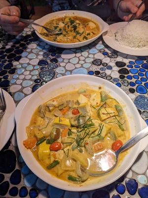 Panang Curry (Front) and Yellow Curry at Wooden Hut in Koh Kut
