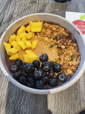 Small size açai bowl with peanut butter, granola and fruits.  at The Acai Spot in Dubai