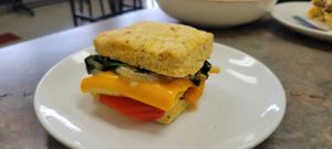 Garden egg biscuit at Aurora's Cafe and Gifts in Syracuse