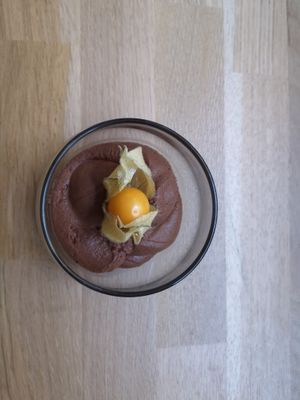 Vegan chocolate mousse  at Ma Pause Bio in Narbonne