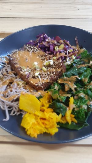Tofu and sobu noodles at Daily Bowl in Exeter