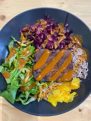 Spicy tofu and soba noodles. So delicious!!!  at Daily Bowl in Exeter