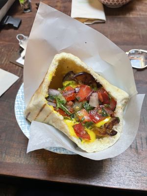 Vegan Sabich with grilled eggplant  at Csicseri Gozsdu in Budapest