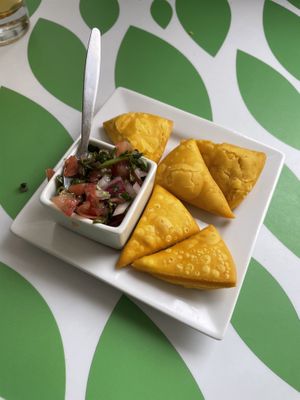 Pumpkin sopaipillas! Complimentary starter   at El Arbol in Santiago