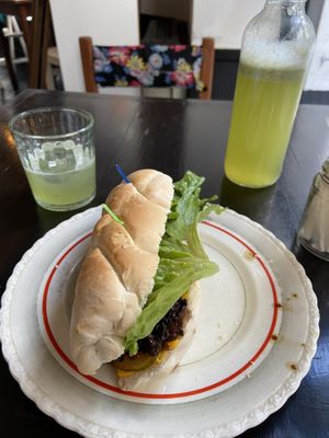 Seitan sandwich + limonada  at La Vegana in Buenos Aires