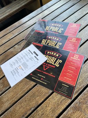 Menus on table   at Winnie Bagoes Ferrymead in Christchurch