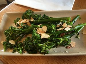 Broccolini and toasted almonds   at Waterfront Bar & Kitchen in Paraparaumu