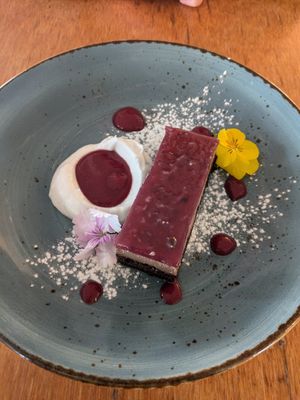Chocolate and boysenberry pave at Waterfront Bar & Kitchen in Paraparaumu