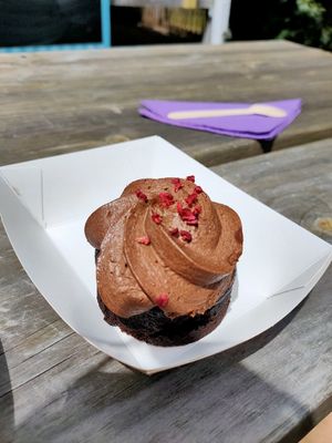 Choc mud cupcake at Rubie's Place in Dwellingup