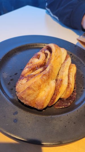 Cinnamon bun at Kaffi Kvika in Myvatn