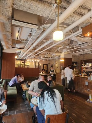 Inside at School Bus Coffee Bakers in Kyoto