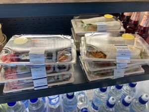 Vegan sushi and vegan wrap at Lava Restaurant in Grindavik