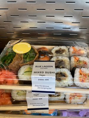 Vegan sushi at Lava Restaurant in Grindavik