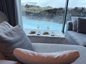 Table setting   at Lava Restaurant in Grindavik