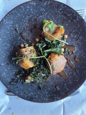 Squash and chickpeas   at Lava Restaurant in Grindavik