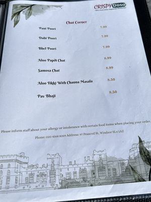 Chat Corner at Crispy Dosa  at Crispy Dosa in Windsor