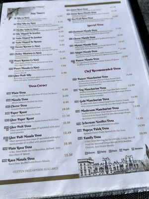 Specials, recommendations...  at Crispy Dosa in Windsor