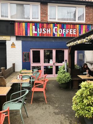 Café from the outside!  at Lush Coffee in Whitby