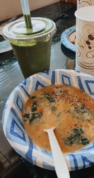 kale soup at Lotus Vegan Restaurant in Pinellas Park