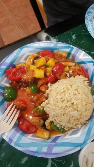 Orange soy protein at Lotus Vegan Restaurant in Pinellas Park