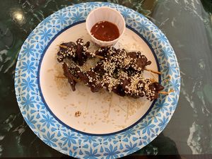 BBQ sticks  at Lotus Vegan Restaurant in Pinellas Park
