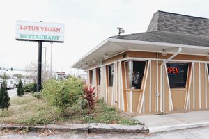 outside at Lotus Vegan Restaurant in Pinellas Park