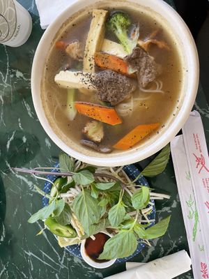 My carnivore wife liked the Fabulous Phō better than her regular Chicken Phō    at Lotus Vegan Restaurant in Pinellas Park