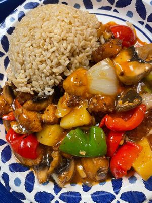 Orange Protein at Lotus Vegan Restaurant in Pinellas Park