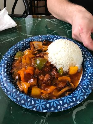 Sweet sour divine entree at Lotus Vegan Restaurant in Pinellas Park