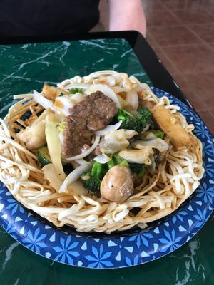 Crispy noodle entree at Lotus Vegan Restaurant in Pinellas Park