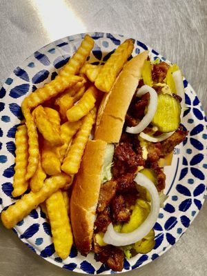 Delight Soy Sub with French Fries  at Lotus Vegan Restaurant in Pinellas Park