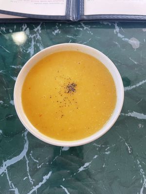 Golden lentil soup  at Lotus Vegan Restaurant in Pinellas Park