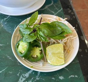 All the goodies for the soup!  at Lotus Vegan Restaurant in Pinellas Park