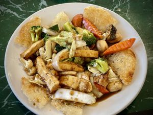 Pan fried noodles   at Lotus Vegan Restaurant in Pinellas Park