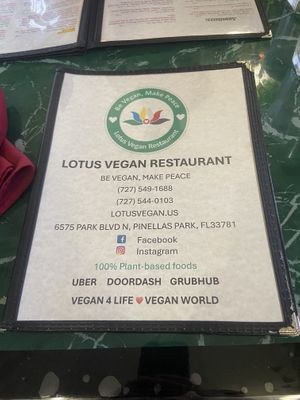   at Lotus Vegan Restaurant in Pinellas Park