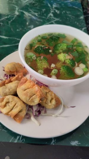 Wantan soup at Lotus Vegan Restaurant in Pinellas Park