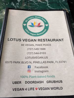  at Lotus Vegan Restaurant in Pinellas Park