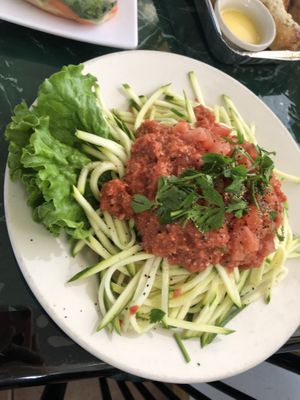 Raw pasta   at Lotus Vegan Restaurant in Pinellas Park