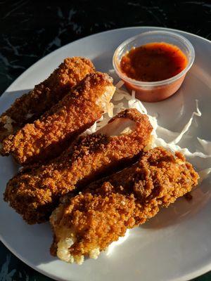 Mozzarella stix at Lotus Vegan Restaurant in Pinellas Park