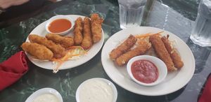 Cheese sticks and wings! at Lotus Vegan Restaurant in Pinellas Park