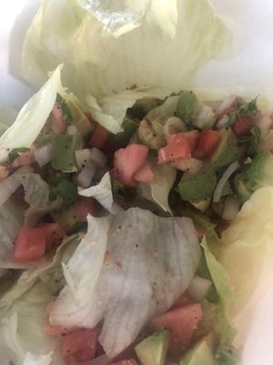 Walnut meat tacos (lettuce wrap) at Lotus Vegan Restaurant in Pinellas Park