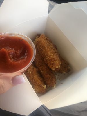 Vegan Mozzarella sticks  at Lotus Vegan Restaurant in Pinellas Park