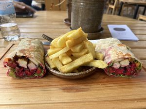 Veggie tofu wrap  at Indabo Cafe in Kigali